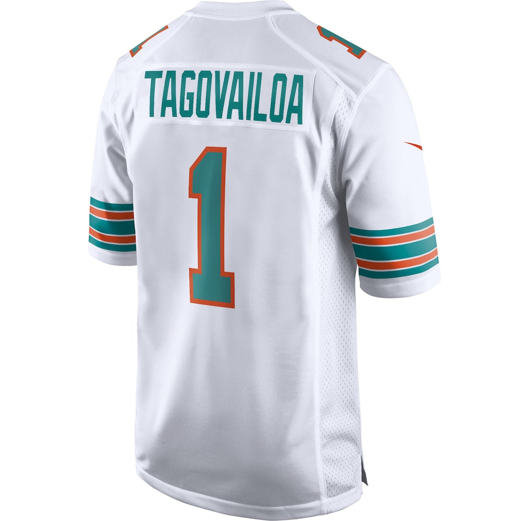 M.Dolphins #1 Tua Tagovailoa White 2nd Alternate Game Jersey