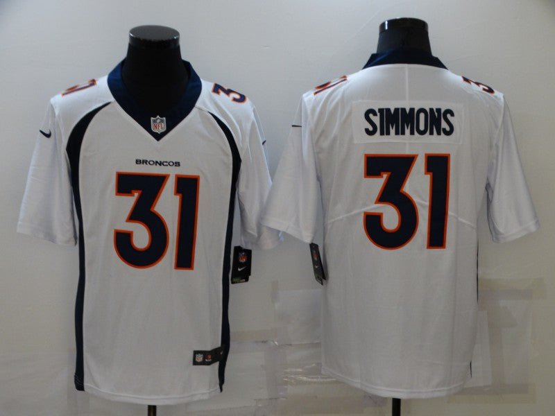Men's Denver Broncos Justin Simmons White Game Jersey