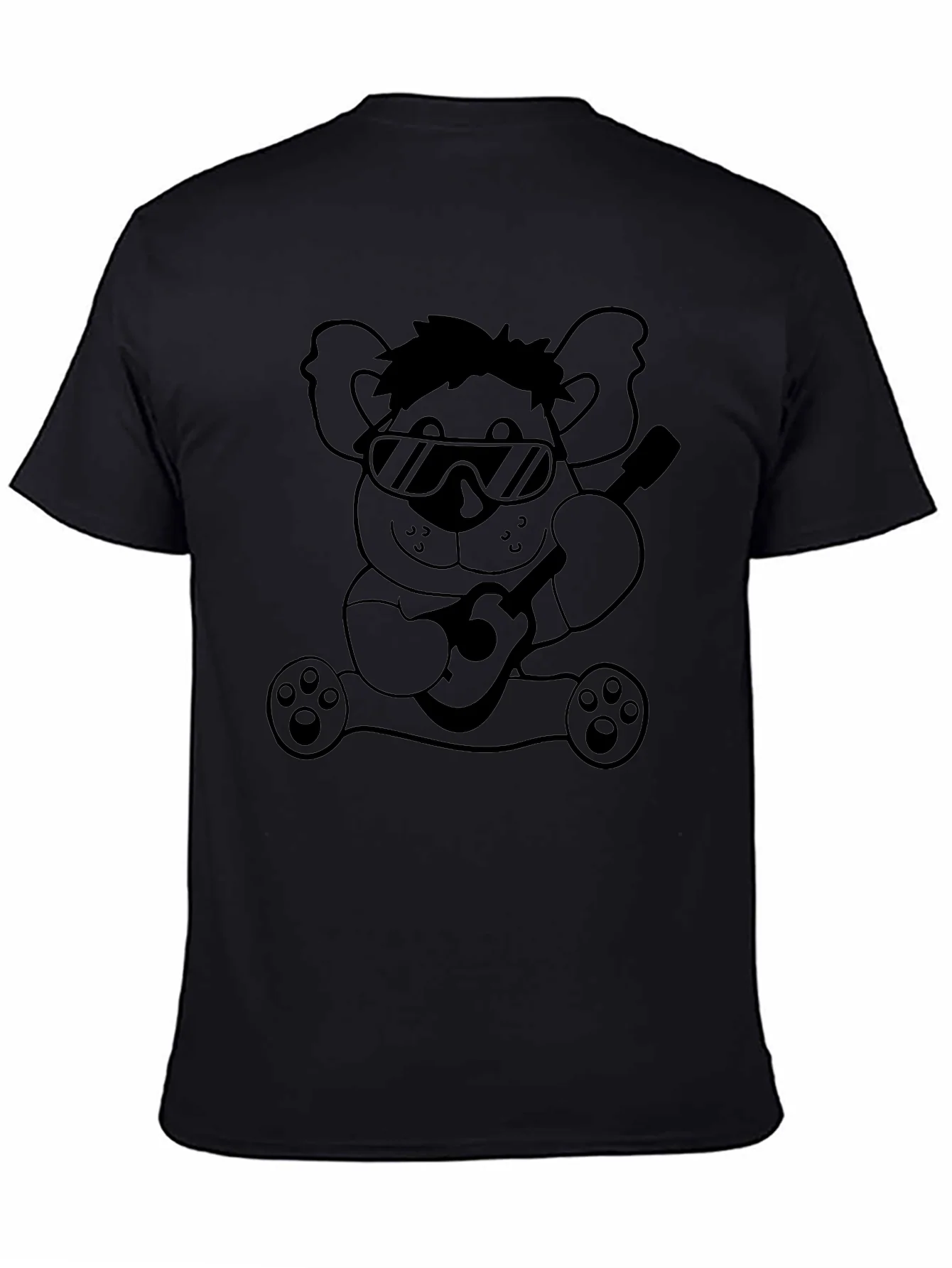 Cool Koala Guitar T-Shirt - Black Cotton