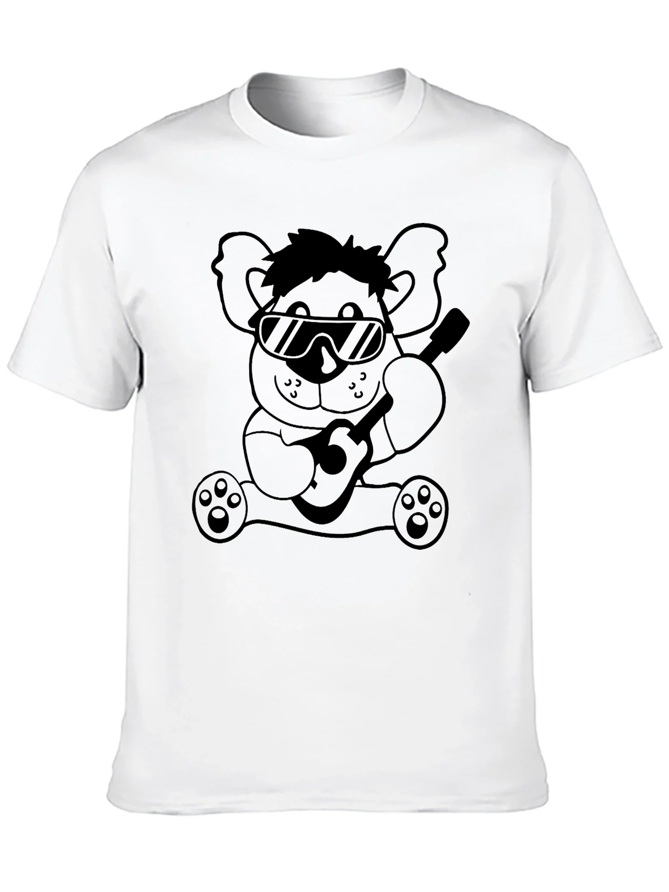 Cool Koala Guitar T-Shirt - Black Cotton