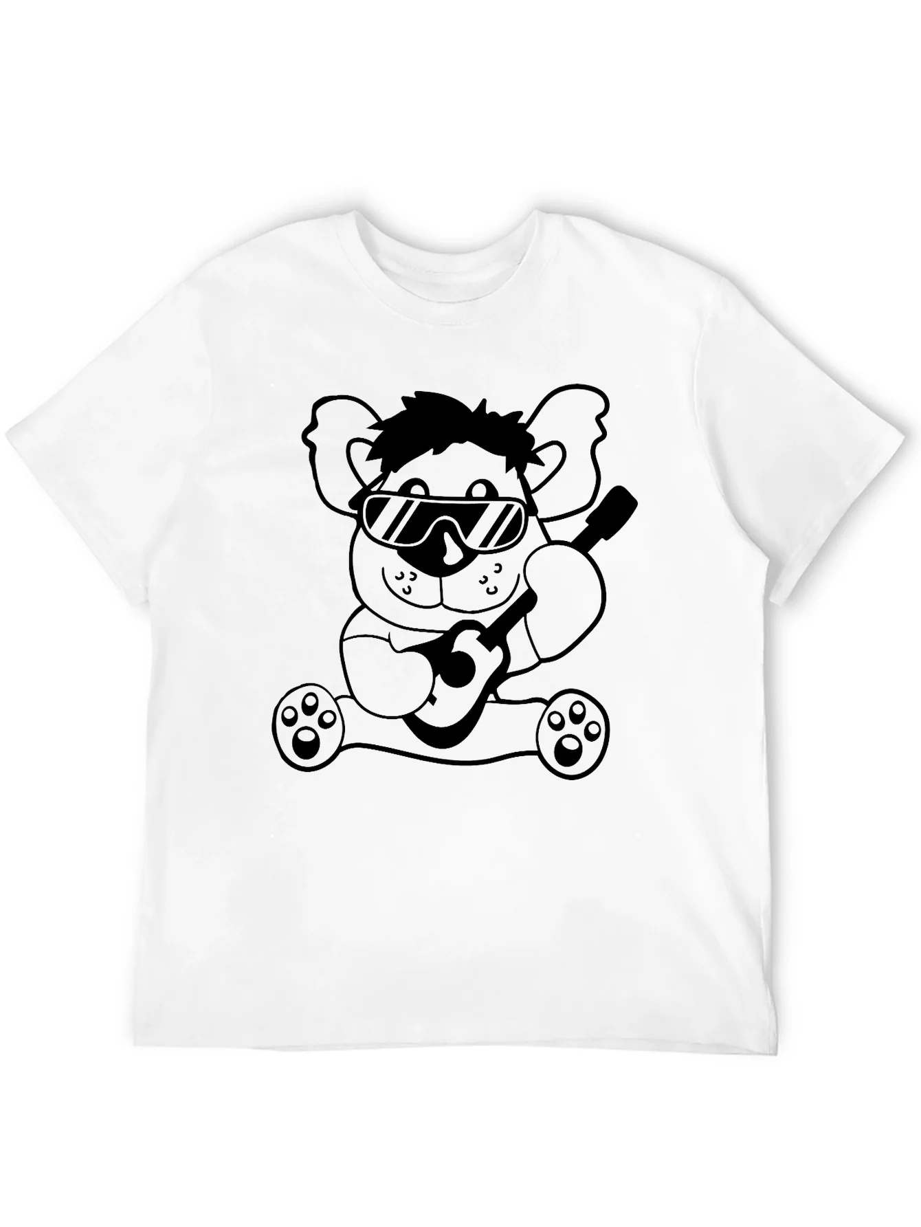 Cool Koala Guitar T-Shirt - Black Cotton