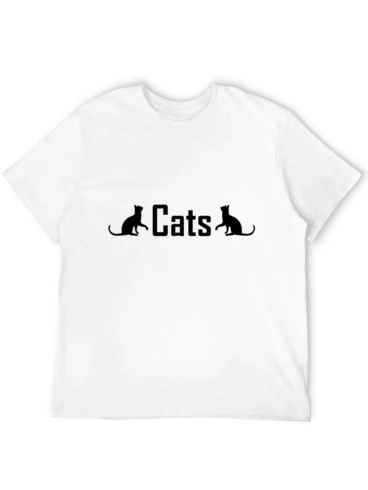 Cats Graphic Print Black T-Shirt