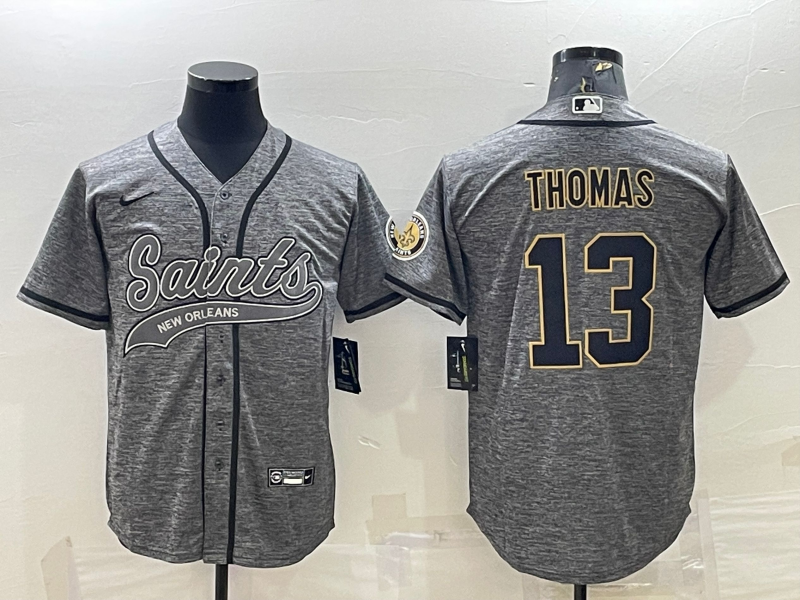 Men's New Orleans Saints Michael Thomas Gray Game Jersey Joint Edition