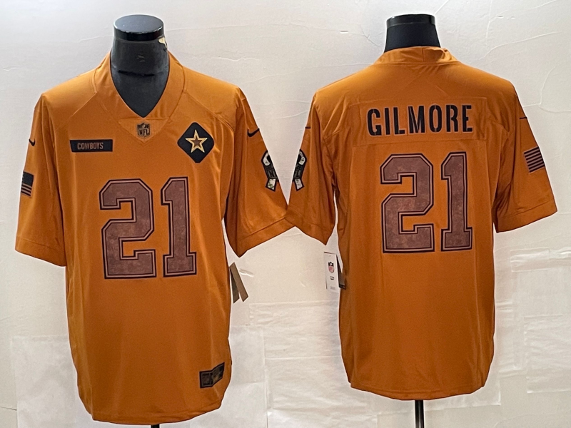 Men's Dallas Cowboys Stephon Gilmore Brown 2023 Salute To Service Retired Player Limited Jersey