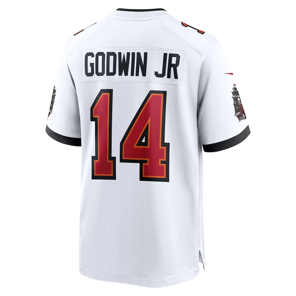 TB.Buccaneers #14 Chris Godwin Jr. White Game Player Jersey