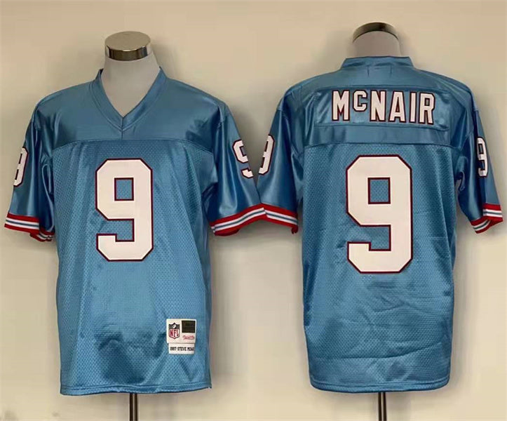 Men's Tennessee Oilers Steve McNair Light Blue Legacy Replica Jersey