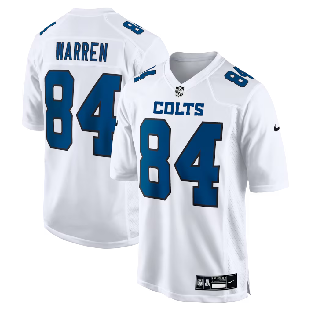 Men's Indianapolis Colts Tyler Warren  White Fashion Game Jersey