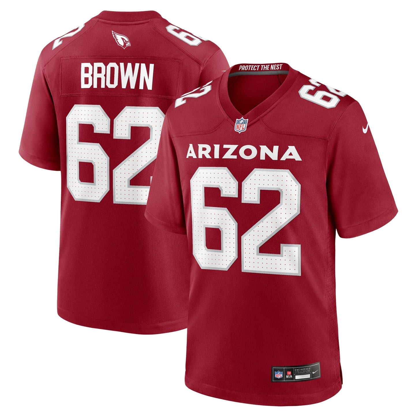 Evan Brown Arizona Cardinals  Team Game Jersey -  Cardinal