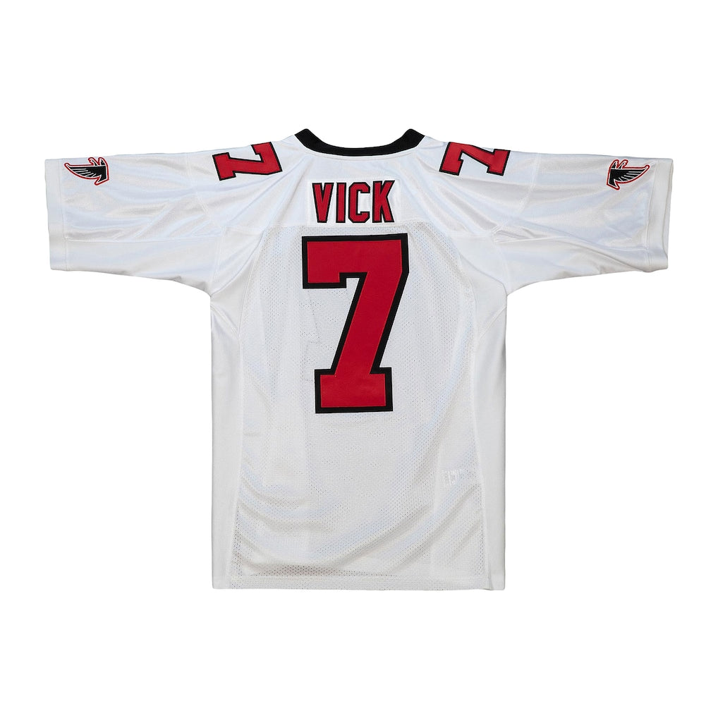 A.Falcons #7 Michael Vick 2001  White Authentic Throwback Retired Player Jersey