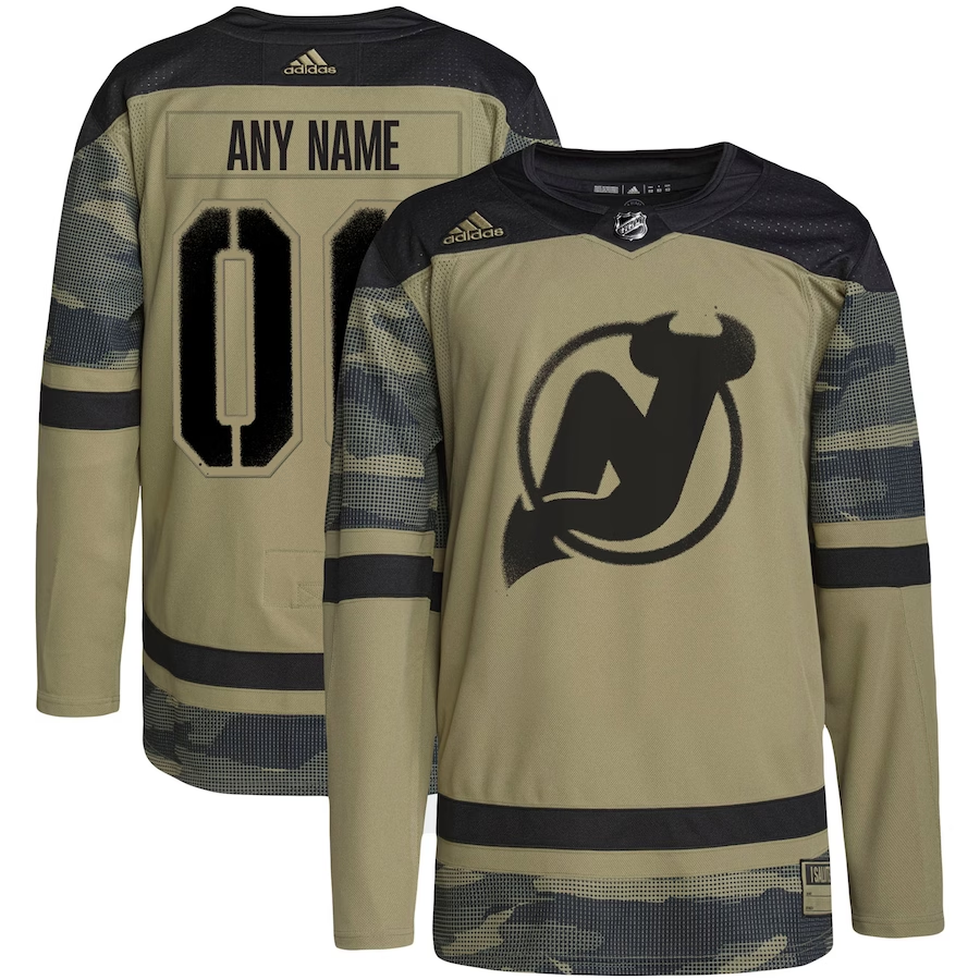 Men's New Jersey1 Devils Camo Military Custom Team Player Jersey1