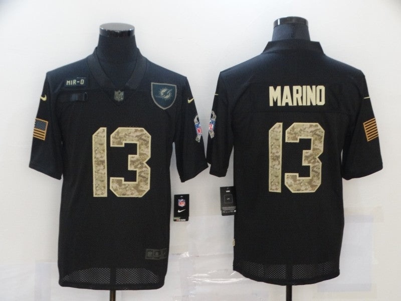 Men's Miami Dolphins #13 Dan Marino Black Player Game Jersey1