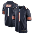 Number 1 Groom Chicago Bears  Game Jersey - Navy