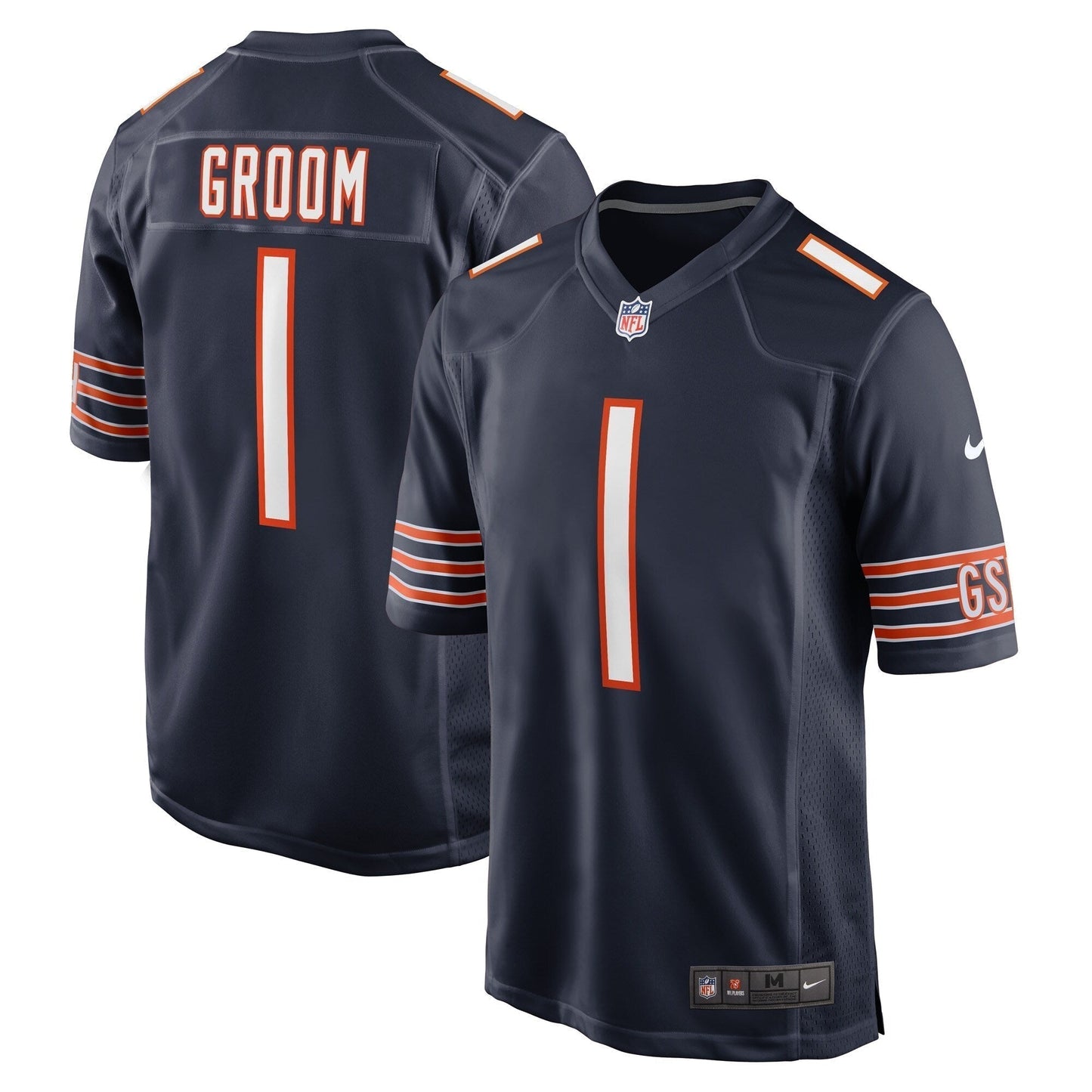 Number 1 Groom Chicago Bears  Game Jersey - Navy