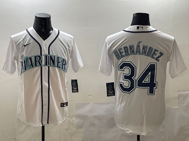 Men's Seattle Mariners Felix Hernandez White Home Replica Player Jersey