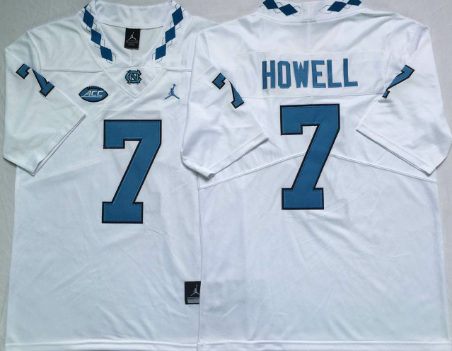 Men's North Carolina Tar Heels Sam Howell White Player Game Jersey