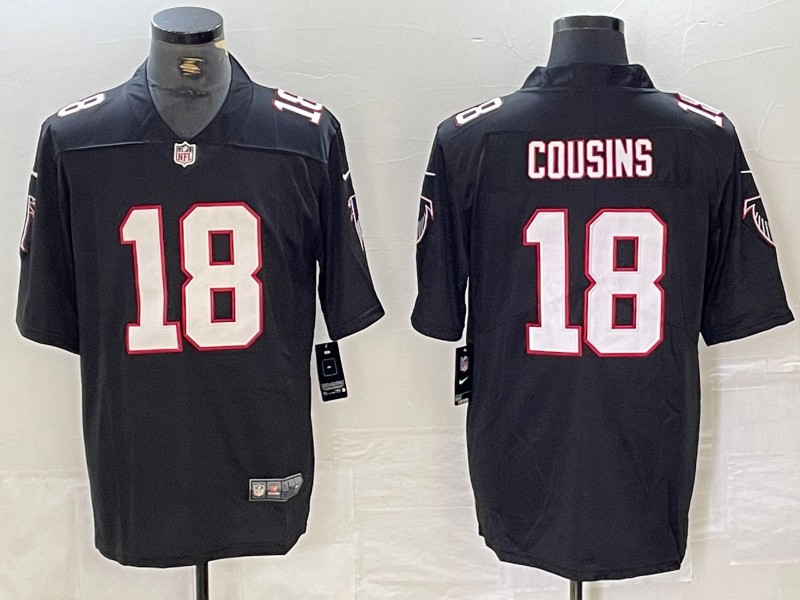 Men's Atlanta Falcons Kirk Cousins Black Game Jersey