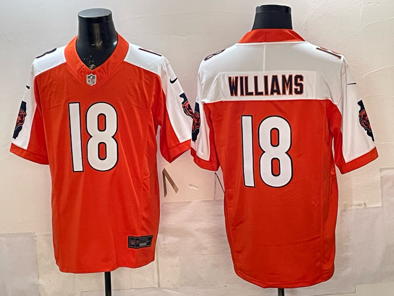 Men's Chicago Bears Caleb Williams #18 Orange Game Player Jersey