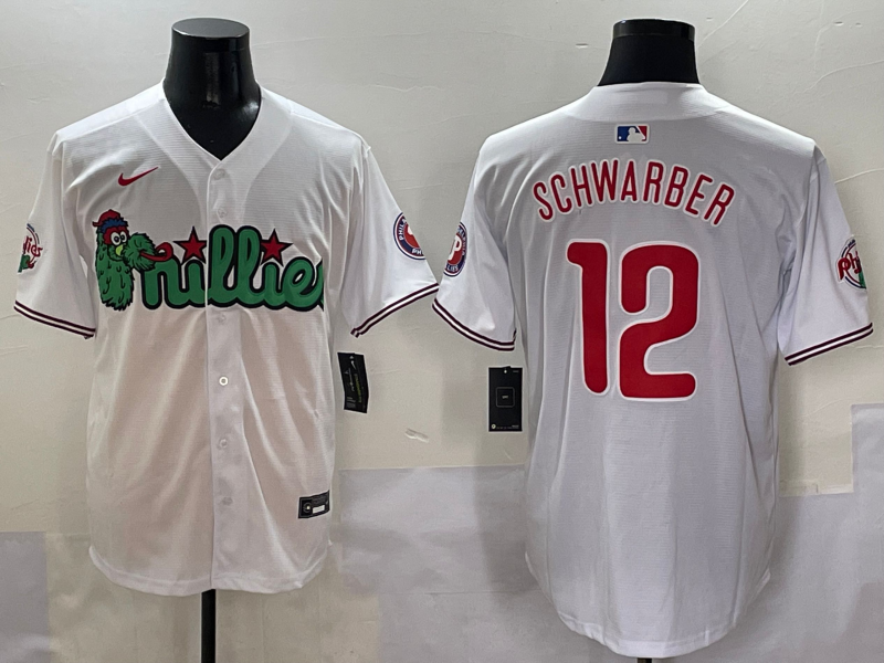Men's Philadelphia Phillies Kyle Schwarber White Game Jersey