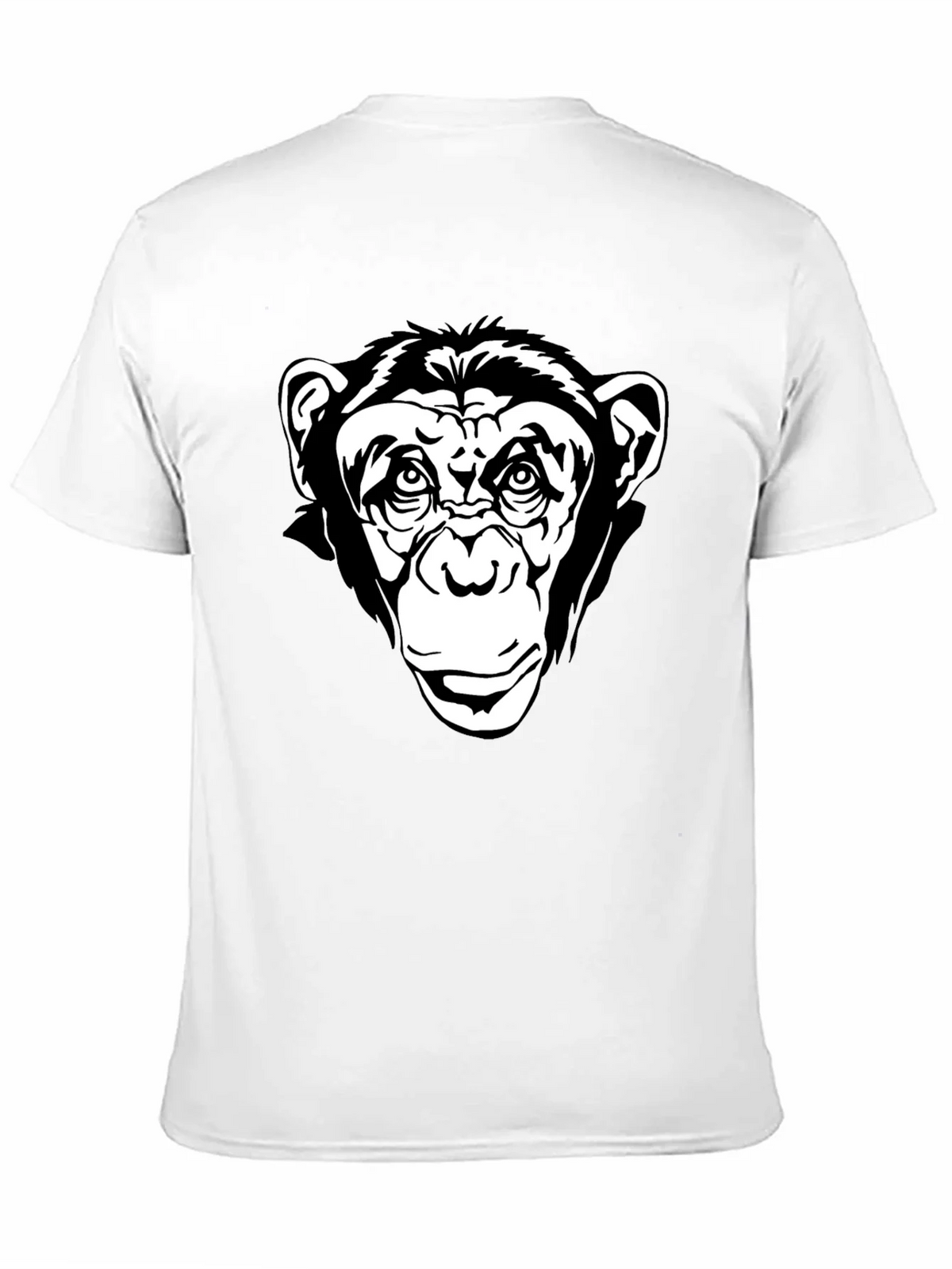 Black T-Shirt with Chimpanzee Graphic