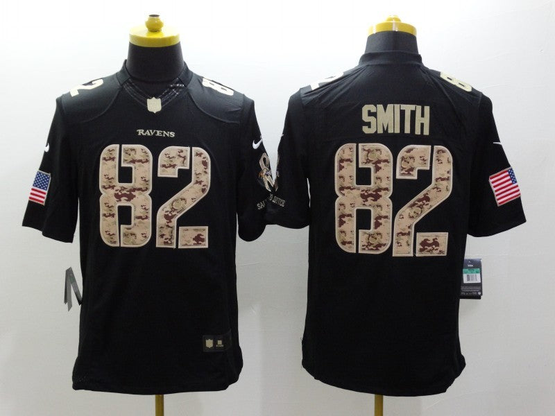 Men's Baltimore Ravens Torrey Smith #82 Black Game Player Jersey1