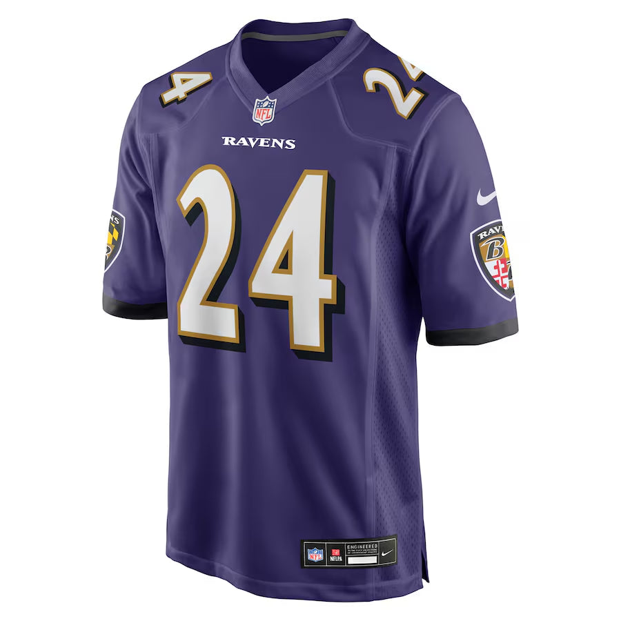 Men's Baltimore Ravens Malaki Starks  Purple 2025 NFL Draft First Round Pick Game Jersey