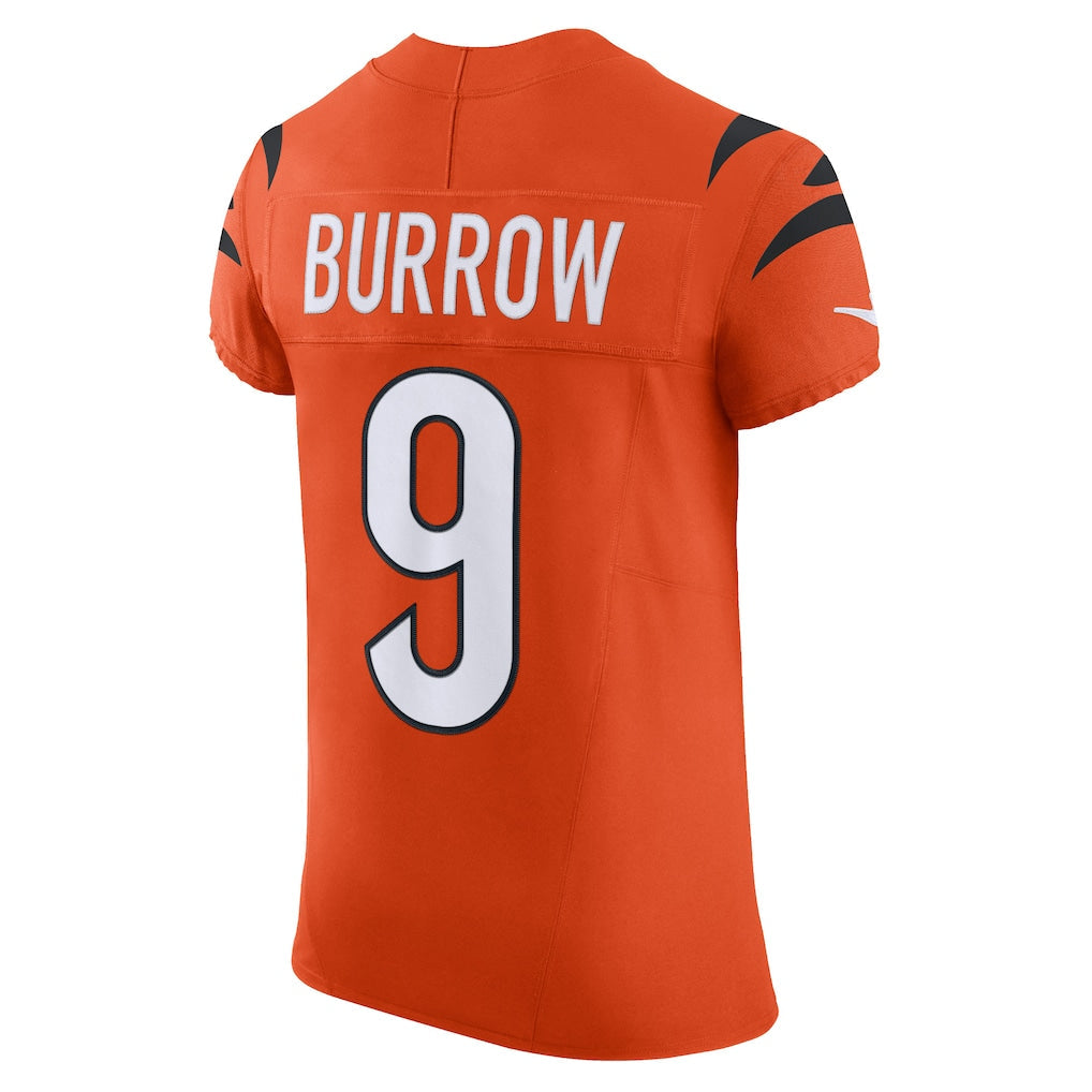 C.Bengals #9 Joe Burrow Orange Vapor F.U.S.E. Elite Jersey