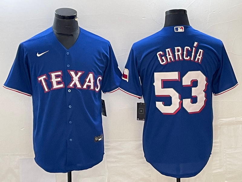 Men's Texas Rangers Adolis Garcia Blue Replica Baseball Jersey