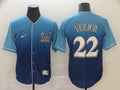 Men's Milwaukee Brewers Christian Yelich #22  Blue Gradient Jersey1