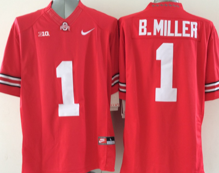 Men's Ohio State Buckeyes Braxton Miller Scarlet Player Game Jersey