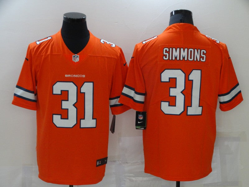 Men's Denver Broncos Justin Simmons Orange Game Player Jersey