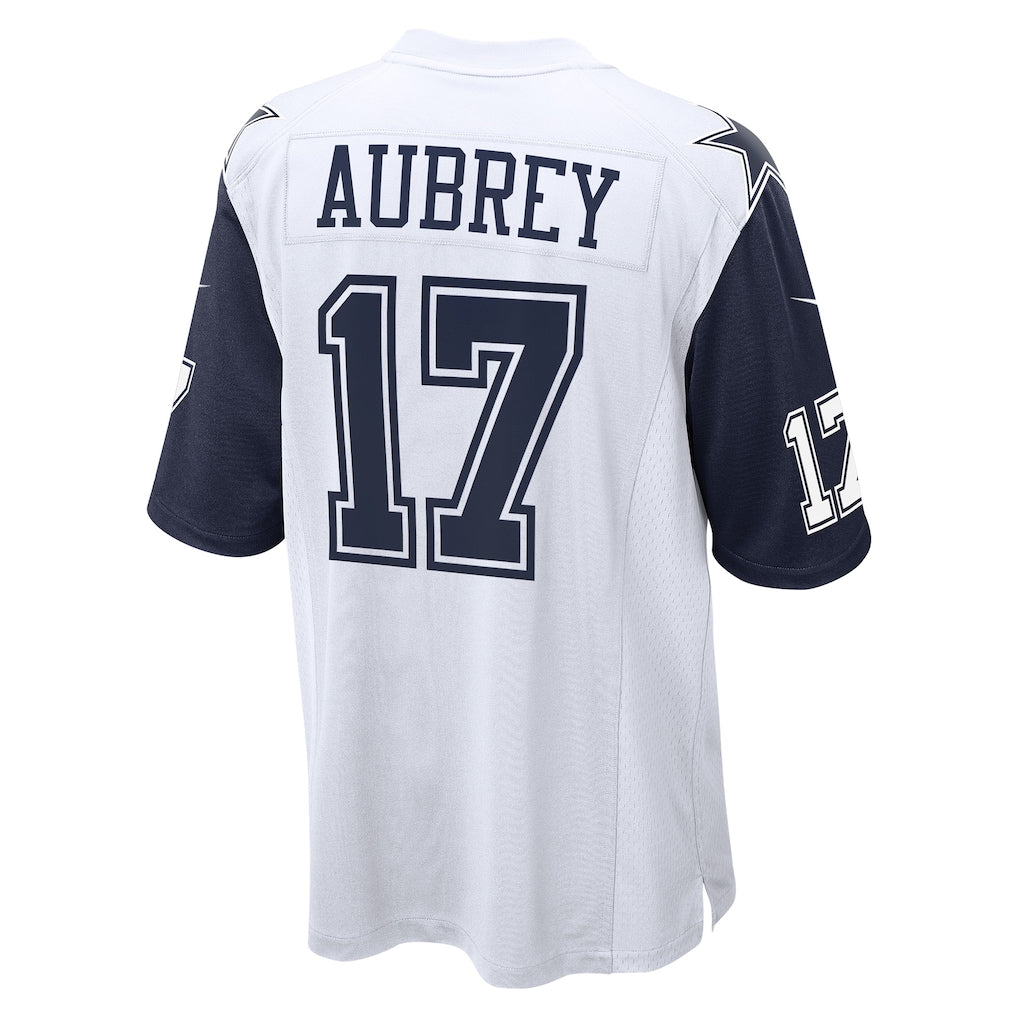 D.Cowboys #17 Brandon Aubrey White Alternate Game Team Jersey