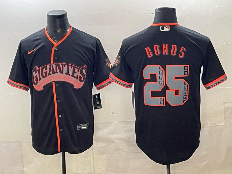 Men's San Francisco Giants Barry Bonds #25 Black Alternate Stadium Jersey
