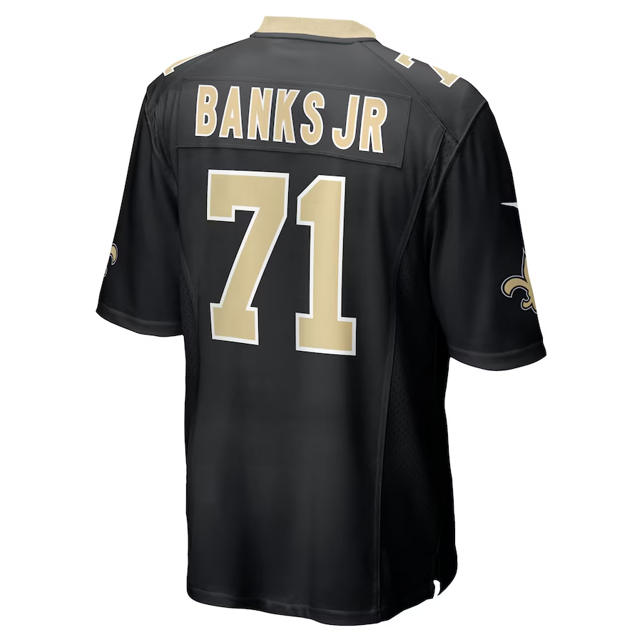 Men's New Orleans Saints Kelvin Banks Jr.  Black 2025 NFL Draft First Round Pick Game Jersey