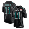 Men's Philadelphia Eagles A.J. Brown  Carbon Black Super Bowl LIX Fashion Game Jersey