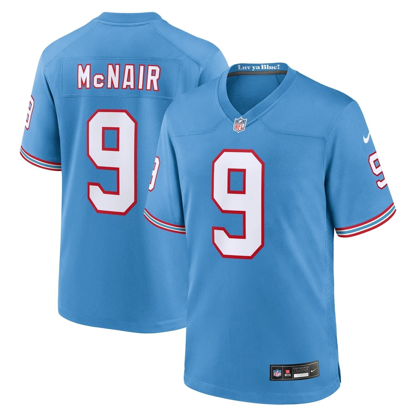 Steve McNair Tennessee Titans  Oilers Throwback Retired   Game Jersey - Light Blue