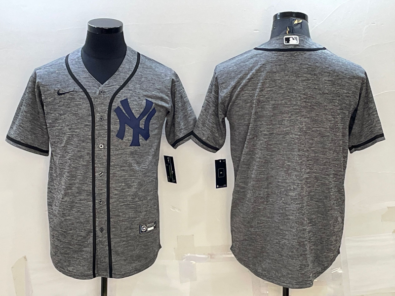 Men's New York Yankees1 Gray Alternate Blank Jersey