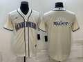 Men's Seattle Mariners Beige Replica Team Jersey1
