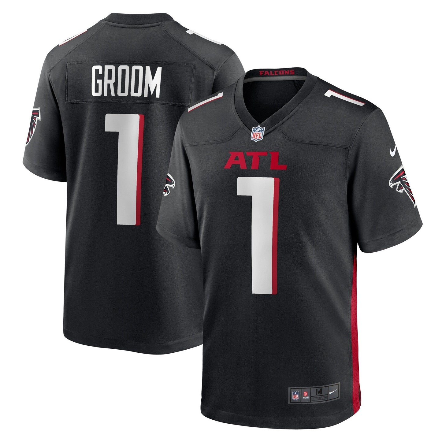 Number 1 Groom Atlanta Falcons  Game Jersey - Black