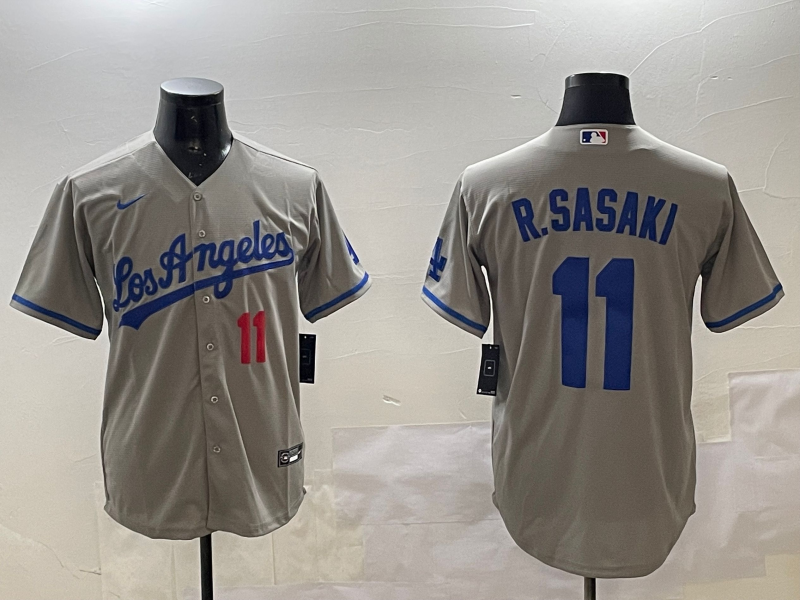 Men's Los Angeles Dodgers Roki Sasaki Gray Alternate Replica Player Jersey