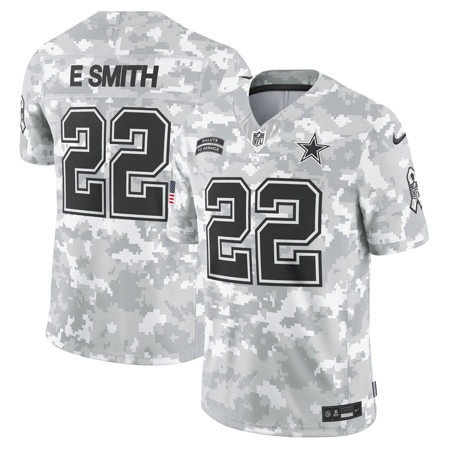 Emmitt Smith Dallas Cowboys  2024 Salute to Service Retired   Limited Jersey - Arctic Camo
