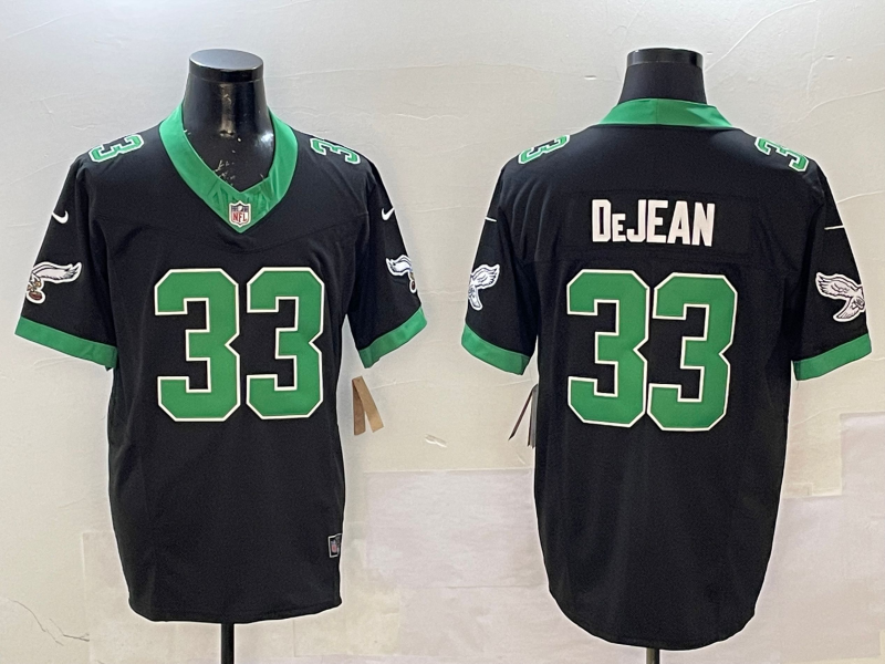 Men's Philadelphia Eagles Cooper DeJean #33 Black Game Jersey1