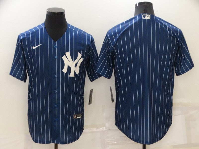 Men's New York Yankees1 Blue Replica Blank Jersey