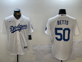Men's Los Angeles Dodgers1 Mookie Betts White Game Jersey