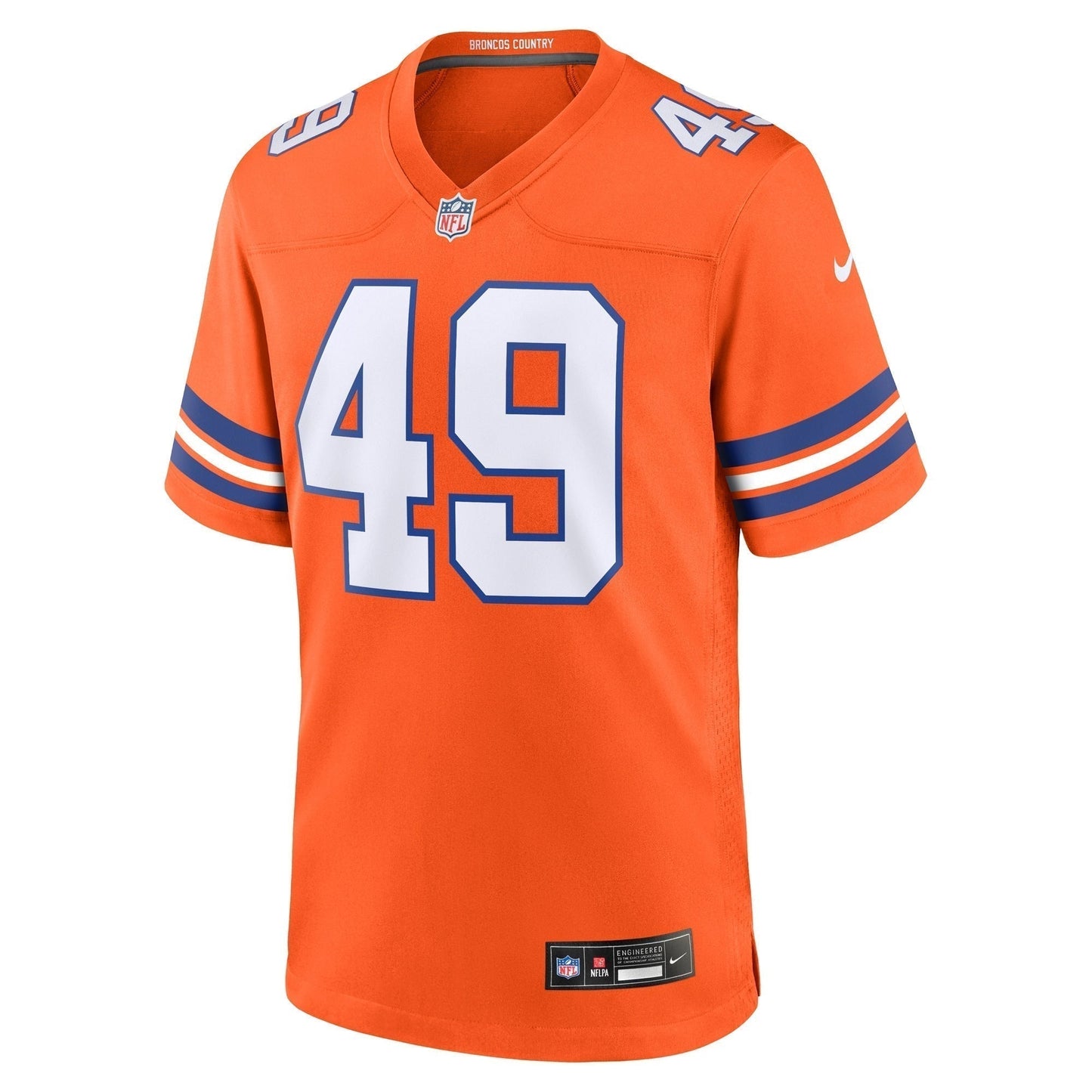 Dennis Smith Denver Broncos  Mile High Collection 1977 Throwback Retired   Game Jersey - Orange