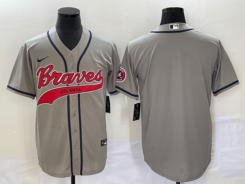 Men's Atlanta Braves Gray Replica Blank Jersey1 Joint Edition