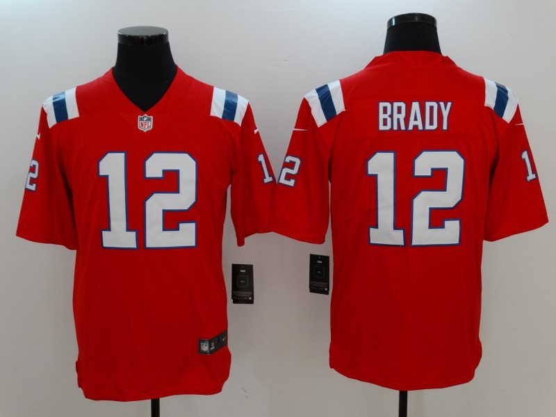 Men's New England Patriots Tom Brady Red Game Jersey