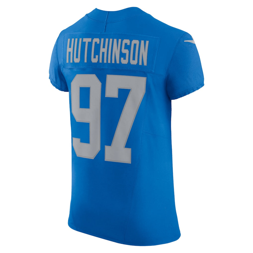 D.Lions #97 Aidan Hutchinson Blue Alternate Vapor F.U.S.E. Elite Jersey