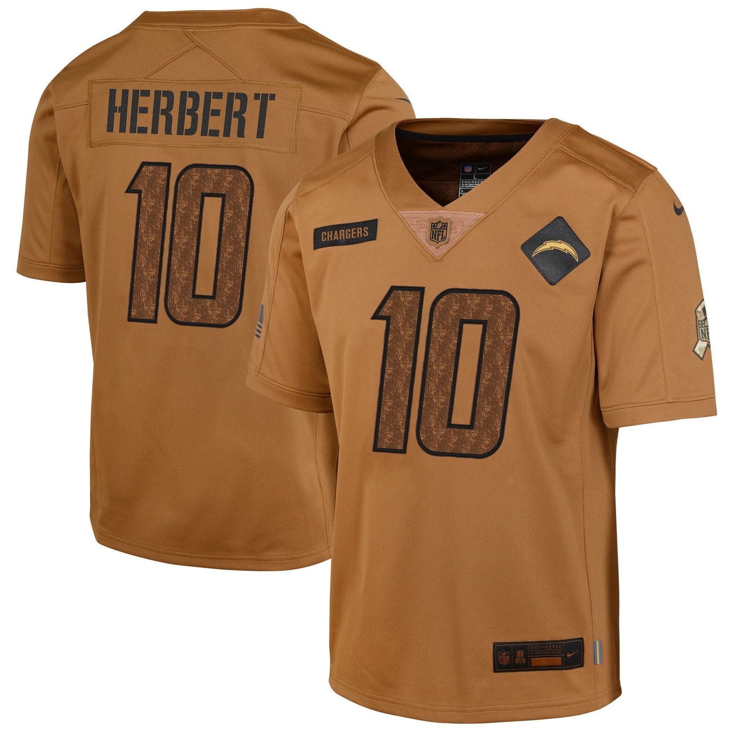 Justin Herbert Los Angeles Chargers  Salute To Service Limited Jersey - Brown