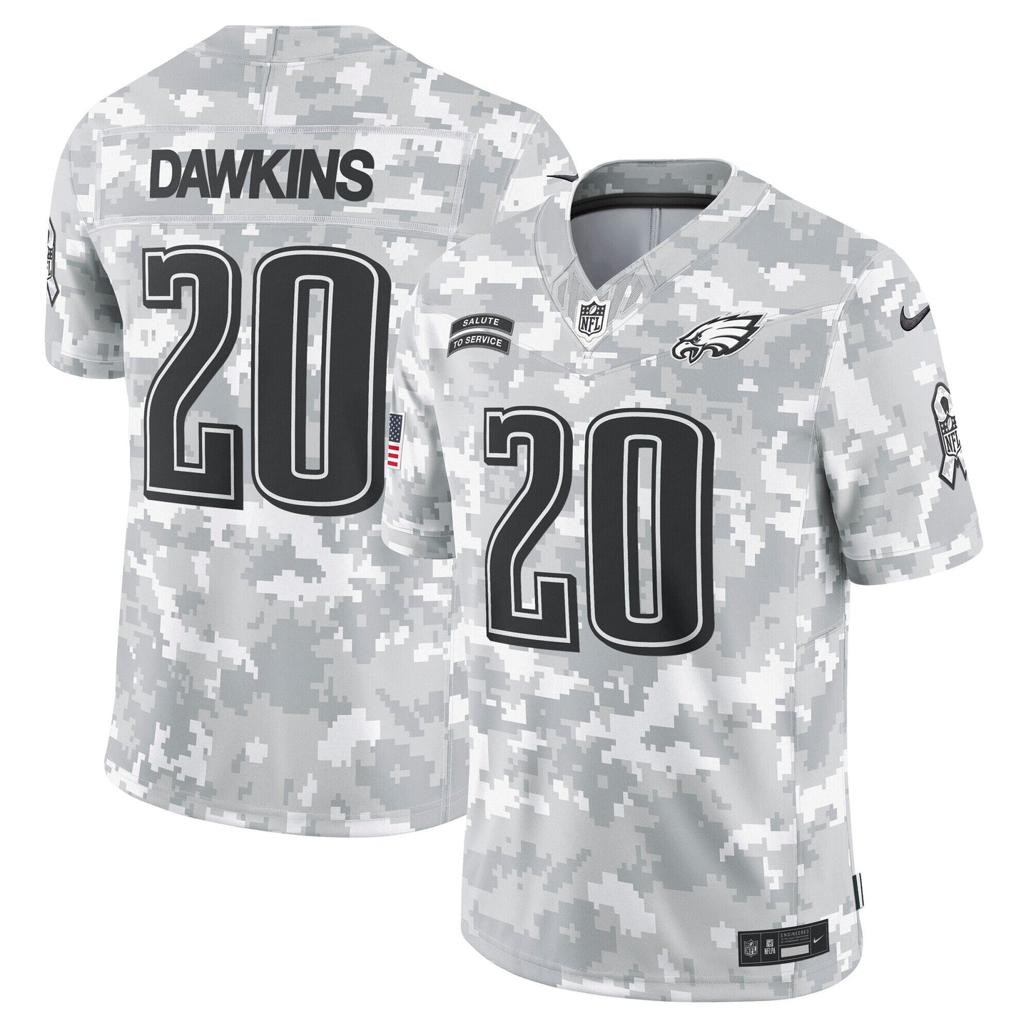 Brian Dawkins Philadelphia Eagles  2024 Salute to Service Retired   Limited Jersey - Arctic Camo