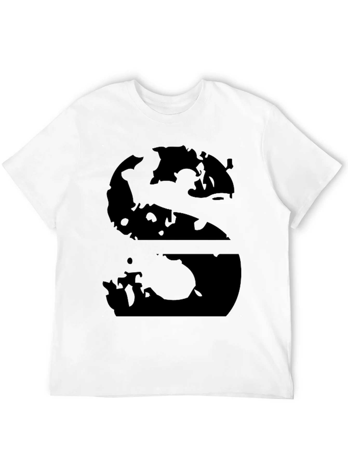 Abstract S Graphic Black T-Shirt